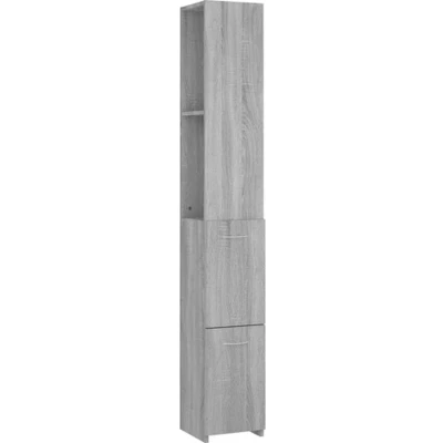 Afbeelding van vidaXL Badkamerkast 25x26,5x170cm bewerkt hout grijs sonoma eikenkleur