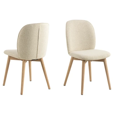 Afbeelding van Hjem Interiors Elsa Eetkamerstoel Cream Bouclé