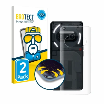 Afbeelding van BROTECT Screenprotector voor Nothing Phone (3a) (Achterkant) Folie Beschermfolie transparant volledig dekking (2 Stuks)