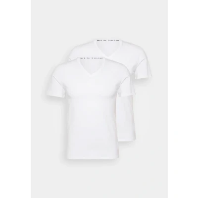 Afbeelding van Dim Heren T shirt V hals Good Bio Katoen x2, Wit, XL