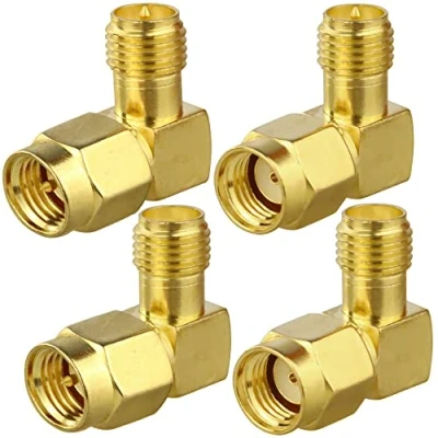 Afbeelding van TUOLNK 90 Graden SMA naar Haakse Connector Kit voor 2G / 3G 4G LTE Antenne/Verlengkabel/FPV Drone Vergulde Coaxiale Adapter 4 Type Set
