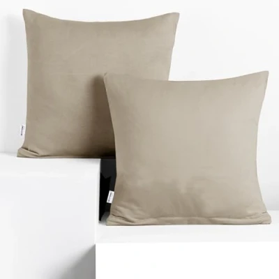 Afbeelding van DecoKing Amber kussenslopen 40 x cm, jerseykatoen, rits, cappuccino, 2 stuks