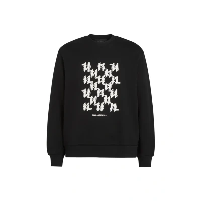Afbeelding van KARL Lagerfeld Graphic Monogram Sweater, Heren, Maat: Large, Black