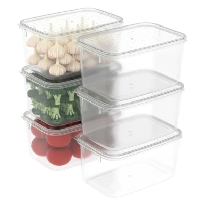 Afbeelding van 100% Bpa vrij plastic, met deksel, voor maaltijden, bereidingen en opslag, vaatwasmachinebestendig, voedselcontainer deksel