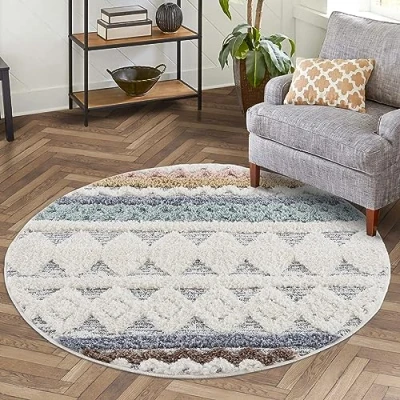 Afbeelding van Carpet City Hoogpolig vloerkleed Focus 3013 Boho vloerkleed, ruitdessin, bijzonder zacht, 3D effect
