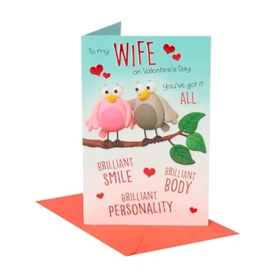 Afbeelding van vrouw Valentijnsdag kaart 3D pop up grappige voor vrouw, haar out