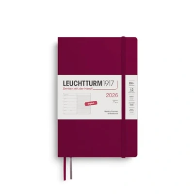 Afbeelding van Leuchtturm1917 Weekly Planner&amp;Notebook B6+ Medium 12 maanden 2026 Softcover Port Red