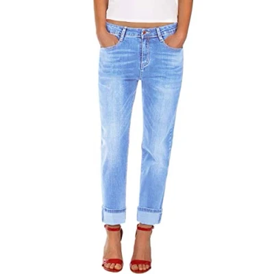 Afbeelding van Fraternel Dames Jeans Spijkerbroek Boyfriend stretch Lichtblauw L