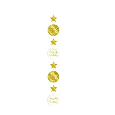 Afbeelding van Hangdecoratie Cheers to 18 years wit/goud per stuk