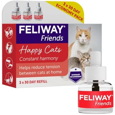 Afbeelding van Feliway Friends 30 dagen navulling X 3 Voordeelpakket 48ml Refill Pack Voor Plug In Feromoon Diffuser Katten Verminder Conflicten Een Multi Cat Huishouden Met