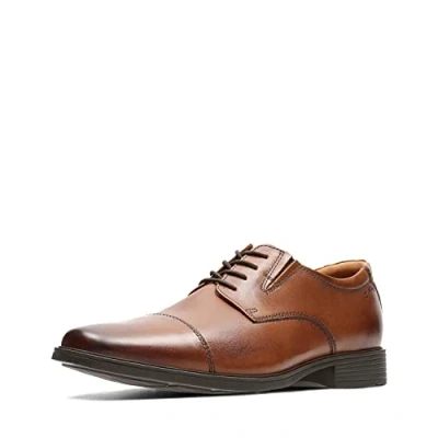 Afbeelding van Clarks Tilden Cap heren Oxford Derby, Bruin Donker Lichtbruin Leer , 49.5 EU