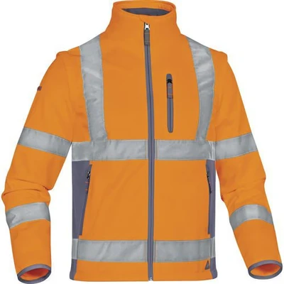 Afbeelding van Deltaplus MOON2OGTM jas van &quot;softshell&quot; polyester/elastaan met 3 gelamineerde lagen, neonoranje grijs, maat M