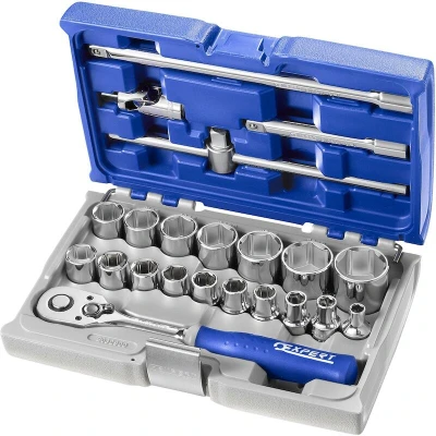 Afbeelding van Expert by Facom doppen en hulpstukken 1/2&quot; metrische maten 22 delig in koffer E032900