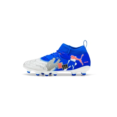 Afbeelding van Puma Future 8 Match Forever Unisex Voetbalschoenen met kunststof noppen voor kinderen, Maat: 32, white/ultra blue/feather gray/glowing red