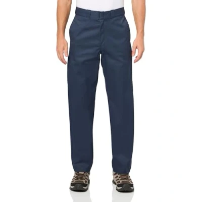 Afbeelding van Dickies Heren korte mouw werkshirt grote en lange knoop, marineblauw, XL tall