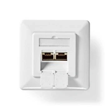 Afbeelding van Netwerk Wanddoos Inbouw 2 poort(en) CAT6a Recht Female Goud Nedis