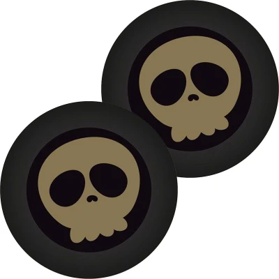 Afbeelding van Halloween/horror doodshoofd/schedel bordjes 16x zwart papier D23 cm Feestbordjes