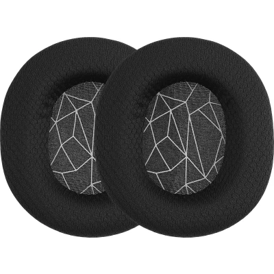 Afbeelding van kwmobile 2x oorkussens geschikt voor SteelSeries Arctis 3 / 5 7 9 9X Earpads koptelefoon in zwart wit