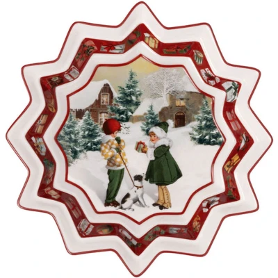 Afbeelding van Villeroy &amp; Boch Toy&#039;s Fantasy schaal klein, kleine porseleinen kerstschaal, serveerschaal, keramische schaal, kerstbord diep