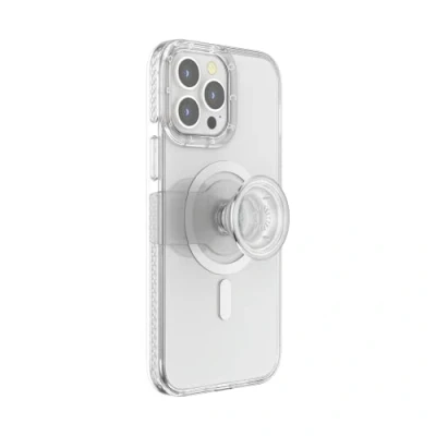 Afbeelding van PopSockets: PopCase voor MagSafe Hoesje iPhone 13 Pro Max met een Verplaatsbare PopGrip Slide Standaard en Grip Verwisselbare Top Clear