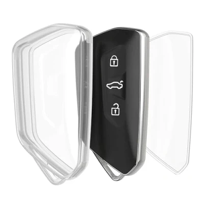 Afbeelding van kwmobile Autosleutel hoesje geschikt voor VW Golf 8 3 knops behuizing van TPU transparant in