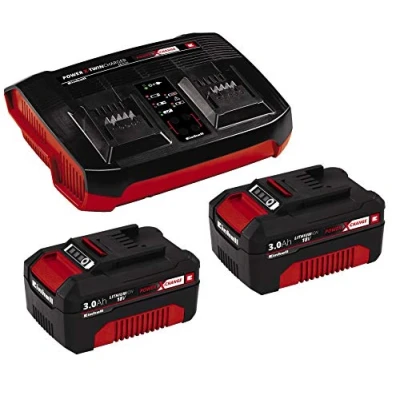 Afbeelding van Einhell Power X Change 2x 3Ah &amp; Twincharger Kit 4512083 Accu en acculader voor gereedschap 18 V 3 Ah Li ion