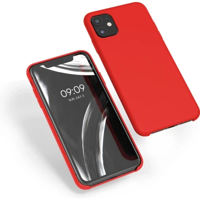 Afbeelding van kwmobile telefoonhoesje geschikt voor Apple iPhone 11 Hoesje met siliconen coating Smartphone case in rood