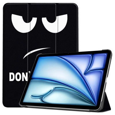 Afbeelding van iPad Air 13 inch (2024) M2 Hoes: iMoshion Design Trifold Bookcase Don&#039;t touch Kunstleder Tablet Hoezen