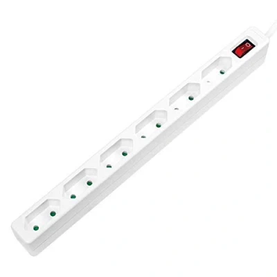 Afbeelding van Faconet® 6 voudige stekkerdoos smal met schakelaar 1,5 meter aansluitkabel wit