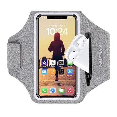 Afbeelding van Running Armband met Rits Pocket Mobiele Telefoon Houder Waterbestendig Sport Gym Case Past iPhone 12 Pro Max/11/11Pro/XR/XS Max/8, Galaxy S30/S20 Touchscreen &amp; Auto Sleutelhouder 6.7 inch