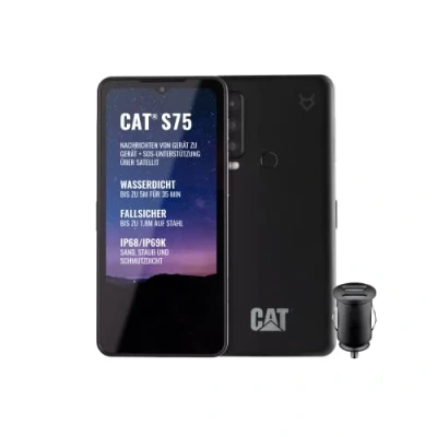 Afbeelding van Cat S75 robuuste, 5G smartphone met satellietverbinding (IP68 &amp; IP69K, MIL SPEC 810H, superhelder 6,58 inch FHD+ 120Hz display, 2GHz Octa Core Processor, 5000mAh accu, 6GB/128GB, Android 12) zwart