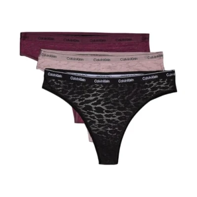 Afbeelding van Calvin Klein Vrouwen Braziliaanse 3Pk 000QD5225E Braziliaans, Multi (Zwart/Zand Trap/Mauve Wijn), XXXL, (Zwart/Zandval/Mauve 3XL grote maten