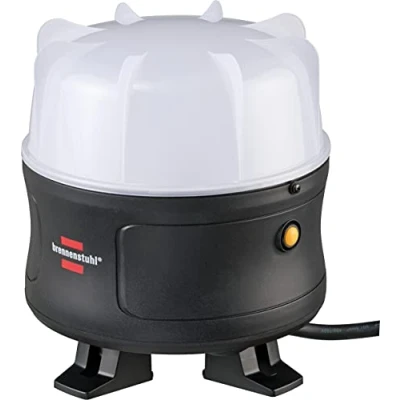 Afbeelding van Brennenstuhl 1171410902 Mobiele 360 LED Werklamp / 50W (Schijnwerper 5400lm, 5m kabel en spatwaterdichte contactdoos met zelfsluitend deksel, bouwlamp voor buitengebruik, IP54), Zwart