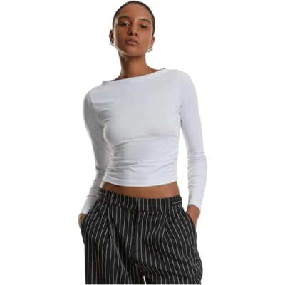 Afbeelding van Urban Classics Longsleeve, Dames, Maat: 3XL, White