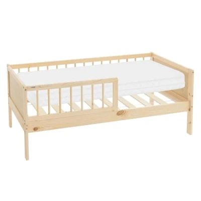 Afbeelding van Kinderbed 70x140 cm met matras, lattenbodem en veiligheidskanten in natuurlijk ML design