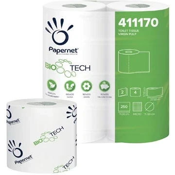 Afbeelding van Papernet toiletpapier Bio Tech, 2 laags, 250 vellen, pak van 4 rollen