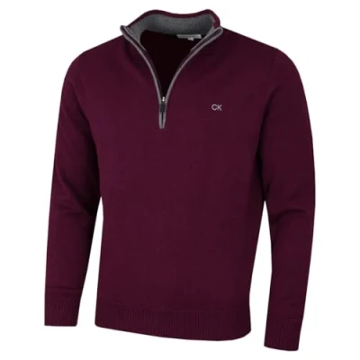 Afbeelding van Calvin Klein Golf Heren Katoenen Trui Cranberry XL