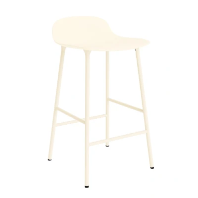 Afbeelding van Normann Copenhagen Form Barstool Barkruk 65 Cm Met Stalen Onderstel Creme