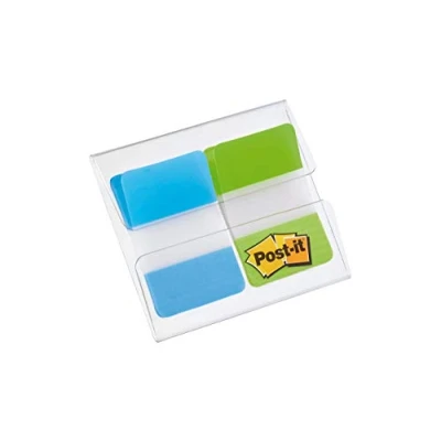 Afbeelding van Post it® Index Strong, Aqua en Limoen, 25.4 mm x 38,1 mm, 8 Tabs/Kleuren, 2 Kleuren/dispenser