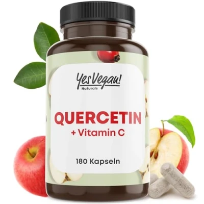 Afbeelding van Quercetine hoge dosis (180 capsules) met vitamine C en bromelaïne Vegan (1 x 180 capsules stuk))