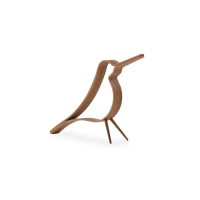 Afbeelding van Cooee Design Decoratieve figuur sculptuur Woody Bird uit eiken in de kleur bruin, afmetingen: 19,5 cm x 4,5 14 cm, ED 01 OK