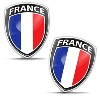 Afbeelding van Biomar Labs® 2 x Stickers 3D Gel Siliconen Badge Auto Motorfiets Fiets Venster Deur PC Mobiele Telefoon Tablet Laptop Frankrijk Frans Franse Vlag F 145