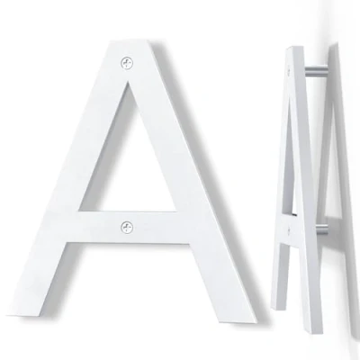Afbeelding van Yafimea Huisnummer, wit, 20 cm, huisnummerbord, groot, van ABS kunststof in 3D look, letter A