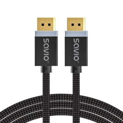 Afbeelding van Kabel DisplayPort Savio CL 176 Zwart 3 m