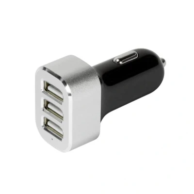 Afbeelding van LogiLink 3 poort auto oplader, 12 18V/ 5,1A zwart / zilver
