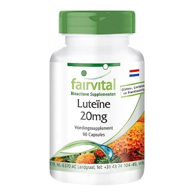 Afbeelding van Fairvital Luteïne 20mg + zeaxanthine HOOG GEDOSEERD &amp; micro capsules VEGAN 90 zonder magnesiumstearaat