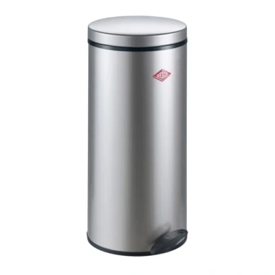 Afbeelding van Wesco Gastro pedaalemmer 127 in de kleur zilver, gepoedercoat plaatstaal, metalen inzetstuk met 22 liter volume, kunststof voettrede