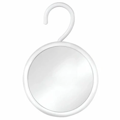 Afbeelding van Fogless douchespiegel voor het scheren met haak om op te hangen, anti condens, onbreekbaar oppervlak en 360 draaibaar 17 cm