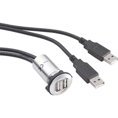 Afbeelding van TRU COMPONENTS USB 06 Dubbele inbouwbus 2.0 2x bus type A naar stekker met 60 cm kabel Inhoud: 1 stuk(s)