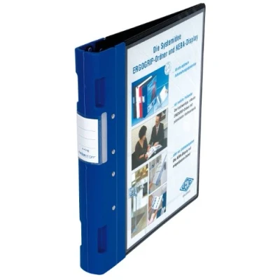 Afbeelding van Wedo 5815003 map Ergogrip presentatiemap (A4, 4 ringmechaniek, kunststof, 31,3 x 3,8 28,0 cm) zwart/blauw
